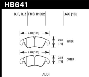 Audi Q5 Brake Pads - Front - Hawk Performance - Ceramic Street - `09-`11